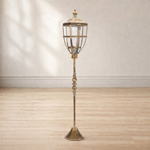 Load image into Gallery viewer, Distressed Metal Lantern Post with Glass Insert 36"H
