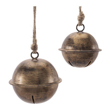 Load image into Gallery viewer, Iron and Jute Bell Ornament Set of 8 Ð 3" &amp; 4"D
