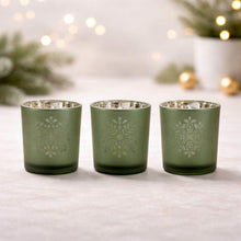 Load image into Gallery viewer, Frosted Snowflake Votive Holder (Set of 3)
