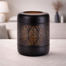Load image into Gallery viewer, Cut Metal Leaf Pattern Lantern 9.25"H
