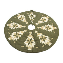 Load image into Gallery viewer, Patchwork Tree &amp; Star Christmas Tree Skirt 48"D
