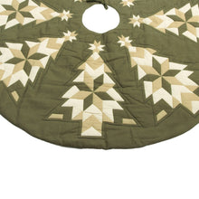 Load image into Gallery viewer, Patchwork Tree &amp; Star Christmas Tree Skirt 48"D
