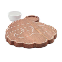 Load image into Gallery viewer, Santa Wood Platter with Ceramic Dip Bowl 12"L
