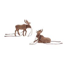 Load image into Gallery viewer, Felt Moose with Reigns (Set of 2)
