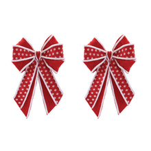 Load image into Gallery viewer, Polka Dot Bow Ornament (Set of 2)
