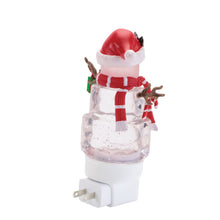 Load image into Gallery viewer, Snowman with Present Snow Globe Night Light 7"H

