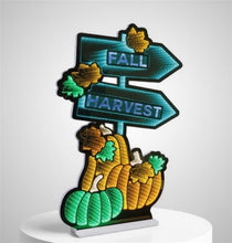 Load image into Gallery viewer, Fall Harvest Pumpkin Sign Ekkolight 35"H
