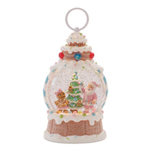 Load image into Gallery viewer, LED Santa &amp; Gingerbread Tree Snow Globe 10"H
