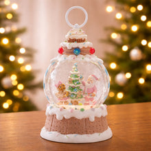 Load image into Gallery viewer, LED Santa &amp; Gingerbread Tree Snow Globe 10"H
