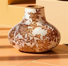 Load image into Gallery viewer, Floral Pattern Ceramic Vase 4"H
