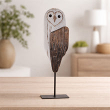 Load image into Gallery viewer, Rustic Wooden Owl Sculpture 14"H
