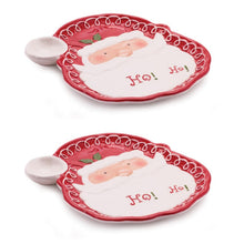 Load image into Gallery viewer, Santa ÒHo Ho HoÓ Ceramic Plate (Set of 2)
