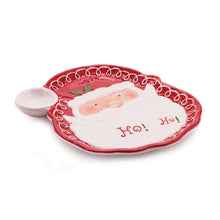 Load image into Gallery viewer, Santa ÒHo Ho HoÓ Ceramic Plate (Set of 2)
