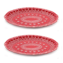 Load image into Gallery viewer, Embossed Ceramic Snowflake Platter (Set of 2)
