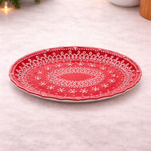 Load image into Gallery viewer, Embossed Ceramic Snowflake Platter (Set of 2)
