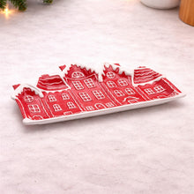 Load image into Gallery viewer, Ceramic Snowy Village Plate (Set of 4)

