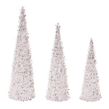 Load image into Gallery viewer, Tinsel Cone Tree (Set of 3)
