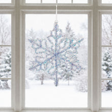 Load image into Gallery viewer, LED Hanging Tinsel Snowflake 31.5"H
