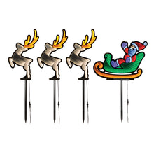 Load image into Gallery viewer, Santa and Sleigh Pathway Light Ekkolight (Set of 4)

