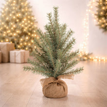 Load image into Gallery viewer, Glittered Pine Tree in Burlap 18"H
