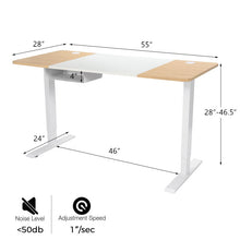Load image into Gallery viewer, 55 x 28 Inch Electric Adjustable Sit to Stand Desk with USB Port-Natural
