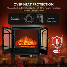 Load image into Gallery viewer, 25 Inch Freestanding Electric Fireplace Heater with Realistic Flame effect-Black
