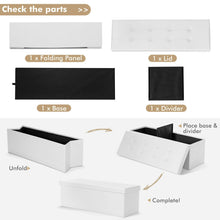 Load image into Gallery viewer, 45 Inches Large Folding Ottoman Storage Seat-White
