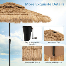 Load image into Gallery viewer, 9 Feet Solar Powered Thatched Tiki Patio Umbrella with Led Lights.
