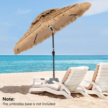 Load image into Gallery viewer, 9 Feet Solar Powered Thatched Tiki Patio Umbrella with Led Lights.
