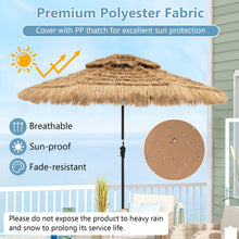 Load image into Gallery viewer, 9 Feet Solar Powered Thatched Tiki Patio Umbrella with Led Lights.

