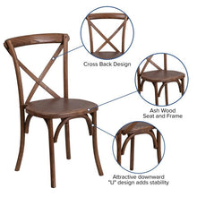 Load image into Gallery viewer, 9' x 40'' Antique Folding Farm Table Set with 12 Cross Back Chairs and Cushions
