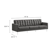 Load image into Gallery viewer, Loft 3-Piece Tufted Vegan Leather Furniture Set by Modway
