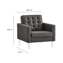 Load image into Gallery viewer, Loft Tufted Vegan Leather Armchair by Modway
