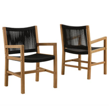 Load image into Gallery viewer, Vienna Outdoor Patio Teak and Rope Dining Armchairs Set of 2 by Modway

