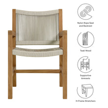 Load image into Gallery viewer, Vienna Outdoor Patio Teak and Rope Dining Armchairs Set of 2 by Modway
