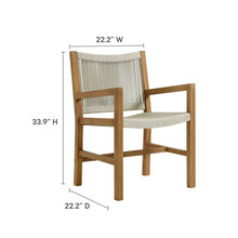 Load image into Gallery viewer, Vienna Outdoor Patio Teak and Rope Dining Armchairs Set of 2 by Modway
