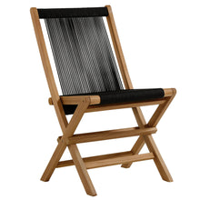 Load image into Gallery viewer, Vienna Outdoor Patio Teak and Rope Folding Chairs Set of 4 by Modway
