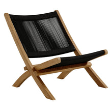 Load image into Gallery viewer, Vienna 3-Piece Outdoor Patio Teak and Rope Folding Lounge Chairs and Side Table by Modway
