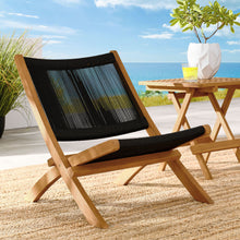 Load image into Gallery viewer, Vienna Outdoor Patio Teak and Rope Folding Accent Lounge Chair by Modway
