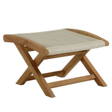 Load image into Gallery viewer, Vienna Outdoor Patio Teak and Rope Folding Ottoman by Modway
