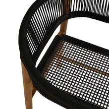 Load image into Gallery viewer, Vienna Outdoor Patio Teak and Rope Curved-Back Dining Armchairs Set of 2 by Modway
