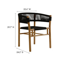 Load image into Gallery viewer, Vienna Outdoor Patio Teak and Rope Curved-Back Dining Armchairs Set of 2 by Modway
