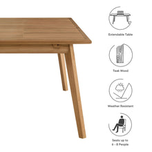 Load image into Gallery viewer, Vienna Outdoor Patio Teak Wood Extendable Dining Table by Modway
