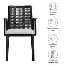 Load image into Gallery viewer, Monarch Wood and Rattan Dining Armchair by Modway
