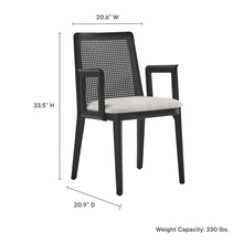 Load image into Gallery viewer, Monarch Wood and Rattan Dining Armchair by Modway
