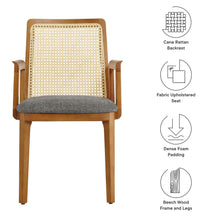 Load image into Gallery viewer, Monarch Wood and Rattan Dining Armchair by Modway
