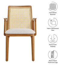 Load image into Gallery viewer, Monarch Wood and Rattan Dining Armchair by Modway
