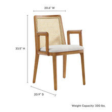 Load image into Gallery viewer, Monarch Wood and Rattan Dining Armchair by Modway
