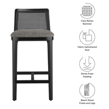 Load image into Gallery viewer, Monarch Wood and Rattan Counter Stool by Modway
