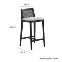 Load image into Gallery viewer, Monarch Wood and Rattan Counter Stool by Modway
